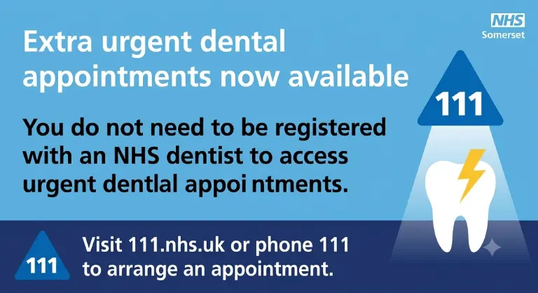 Urgent dental appointments via NHS 111